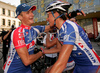 Winner Grega Bole of Adria Mobil celebrating his victory with his teammates in finish of 41st Grand Prix Kranj, Filip Majcen Memorial cycle race. 41st Grand Prix Kranj was held in Kranj, Slovenia, on 31st of May 2008.
