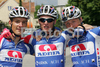 From L to R: Jure Zrimsek, wiiner Grega Bole and Marko Kump (all SLO, Adria Mobil) after The circuit race Kranj 2008. The race was held on 1st of June, 2008.

