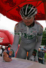 Jure Golcer of Slovenia (LPR Brakes) signing start list before the start in the 3rd stage from Skofja Loka to Krvavec (110 km) of the 15th Tour de Slovenie. The race was held on 13th of June, 2008.
