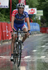 Third placed Robert Kiserlovski of Croatia Adria Mobil) finishing 3rd stage from Skofja Loka to Krvavec (110 km) of the 15th Tour de Slovenie. The race was held on 13th of June, 2008.
