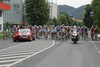 Cyclists just before the start in 4th stage from Celje to Novo mesto (157 km) of the 15th Tour de Slovenie. The race was held on 14th of June, 2008.
