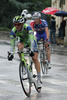 Gorazd Stangelj of Slovenia (Liquigas)and Jure Zrimsek of Slovenia Adria Mobil) in 4th stage from Celje to Novo mesto (157 km) of the 15th Tour de Slovenie. The race was held on 14th of June, 2008.
