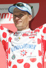 Sebastian Lang (Ger, Gerolsteiner) in polka dot jersey as the best in mountain classification at 14th stage from Nimes to Digne les Bains (194,5 km) of Tour de France, 2008. The stage was held on 19th of July, 2008.
