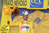 Frank Schleck (Lux, CSC-Saxo Bank) in yellow jersey as the best in general classification at 15th stage from Embrun (FRA) to Prato Nevoso (ITA,  183 km) of Tour de France, 2008. The stage was held on 20th of July, 2008.
