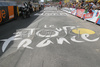 Le Tour de France detail from finish at 15th stage from Embrun (FRA) to Prato Nevoso (ITA,  183 km) of Tour de France, 2008. The stage was held on 20th of July, 2008.
