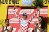 The best in mountain classification Bernhard Kohl (Aut, Gerolsteiner) at the podium of the 17th stage from Embrun to L Alpe-d Huez of Tour de France. The stage was held on 23rd of July, 2008 and it was 210,5 km long.
