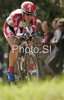 Julie Beveridge of Canada riding during Women elite time trial race of UCI Road Cycling World Championships in Varese, Italy. Women elite time trial of UCI Road cycling World Championships was held in Varese, Italy, on Wednesday 24th of September 2008.
