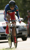 Edwige Pitel of France riding during Women elite time trial race of UCI Road Cycling World Championships in Varese, Italy. Women elite time trial of UCI Road cycling World Championships was held in Varese, Italy, on Wednesday 24th of September 2008.
