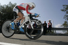 Third placed Judith Arndt of Germany riding during Women elite time trial race of UCI Road Cycling World Championships in Varese, Italy. Women elite time trial of UCI Road cycling World Championships was held in Varese, Italy, on Wednesday 24th of September 2008.
