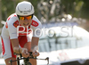 Tenth placed Linda Villumsen of Denmark riding during Women elite time trial race of UCI Road Cycling World Championships in Varese, Italy. Women elite time trial of UCI Road cycling World Championships was held in Varese, Italy, on Wednesday 24th of September 2008.
