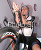 David Zabriskie of USA geting ready for his ride in Elite Men time trial race of UCI Road Cycling World Championships in Varese, Italy. Elite Men time trial of UCI Road cycling World Championships was held in Varese, Italy, on Thursday 25th of September 2008.
