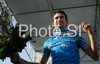 Second placed Simone Ponzi of Italy celebrates his medal won in Men U23 road race of UCI Road Cycling World Championships in Varese, Italy. Men U23 road race of UCI Road cycling World Championships was held in Varese, Italy, on Friday 26th of September 2008.
