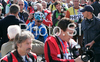Paolo Bettini of Italy circled with photographers before start of Men elite road race of UCI Road Cycling World Championships in Varese, Italy. Men Elite road race of UCI Road cycling World Championships was held in Varese, Italy, on Sunday 28th of September 2008.
