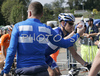 Matti Helminen of Finland getting refreshments during Men elite road race of UCI Road Cycling World Championships in Varese, Italy. Men Elite road race of UCI Road cycling World Championships was held in Varese, Italy, on Sunday 28th of September 2008.
