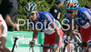 Christophe Le Mevel of France (L) riding during Men elite road race of UCI Road Cycling World Championships in Varese, Italy. Men Elite road race of UCI Road cycling World Championships was held in Varese, Italy, on Sunday 28th of September 2008.
