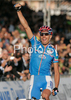 Winner Alessandro Ballan of Italy celebrating his victory in Men elite road race of UCI Road Cycling World Championships in Varese, Italy. Men Elite road race of UCI Road cycling World Championships was held in Varese, Italy, on Sunday 28th of September 2008.
