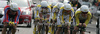 Team Columbia High Road riding during first stage of 92nd Giro d Italia, team time trial race. First stage of 92nd Giro d Italia was held on 9th of May 2009, in Venezia, Italy.
