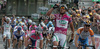 Winner Alessandro Petacchi of Italy (LPR Brakes - Farnese Vini) celebrates when crossing finish line of third stage of 92nd Giro d Italia. Third stage of 92nd Giro d Italia in length of 198km was held on 11th of May 2009, and was leading riders from Grado, Italy, to Valdobbiadene, Italy.
