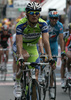 Gorazd Stangelj of Slovenia (Liquigas) in finish of third stage of 92nd Giro d Italia. Third stage of 92nd Giro d Italia in length of 198km was held on 11th of May 2009, and was leading riders from Grado, Italy, to Valdobbiadene, Italy.
