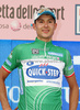Mauro Facci of Italy (Quick Step) in green jersey after third stage of 92nd Giro d Italia. Third stage of 92nd Giro d Italia in length of 198km was held on 11th of May 2009, and was leading riders from Grado, Italy, to Valdobbiadene, Italy.
