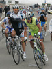 Fabian Cancellara of Switzerland (Team Saxo Bank) and Vladimir Miholjevic of Croatia (Liquigas) at first GPM at Passo Rolle during fifth stage of 92nd Giro d Italia. Fifth stage of 92nd Giro d Italia in length of 125km was held on 13th of May 2009, and was leading riders from San Martino di Castrozza, Italy to Alpe di Siusi, Italy.
