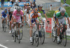 Thomas Lovkvist of Sweden (Team Columbia - Highroad), Denis Menchov of Russia (Rabobank), Ivan Basso of Italy (Liquigas) and Danilo Di Luca of Italy (LPR Brakes - Farnese Vini) in last uphill during fifth stage of 92nd Giro d Italia. Fifth stage of 92nd Giro d Italia in length of 125km was held on 13th of May 2009, and was leading riders from San Martino di Castrozza, Italy to Alpe di Siusi, Italy.
