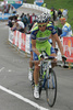 Kjell Carlstrom of Finland (Liquigas) riding in last uphill during fifth stage of 92nd Giro d Italia. Fifth stage of 92nd Giro d Italia in length of 125km was held on 13th of May 2009, and was leading riders from San Martino di Castrozza, Italy to Alpe di Siusi, Italy.
