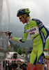 Ivan Basso of Italy (Liquigas) signing the wall before sixth stage of 92nd Giro d Italia. Sixth stage of 92nd Giro d Italia in length of 248km was held on 14th of May 2009, and was leading riders from Bressanone, Italy to Mayrhofen im Zillertal, Austria.
