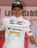 Thomas Lovkvist of Sweden (Team Columbia - Highroad) as the best young rider after sixth stage of 92nd Giro d Italia. Sixth stage of 92nd Giro d Italia in length of 248km was held on 14th of May 2009, and was leading riders from Bressanone, Italy to Mayrhofen im Zillertal, Austria.
