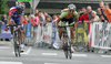 Winner Gasper Svab of Slovenia (Sava Kranj) at the finish of 42. Grand prix Kranj / Memorial of Filip Majcen. The race was 160 km long and was held on Saturday, 30th of May 2009, in Kranj, Slovenia.
