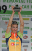 Winner Gasper Svab of Slovenia (Sava Kranj) at the flower ceremony of 42. Grand prix Kranj / Memorial of Filip Majcen. The race was 160 km long and was held on Saturday, 30th of May 2009, in Kranj, Slovenia.
