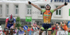 Winner Gasper Svab of Slovenia (Sava Kranj) at the finish of 42. Grand prix Kranj / Memorial of Filip Majcen. The race was 160 km long and was held on Saturday, 30th of May 2009, in Kranj, Slovenia.
