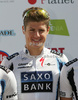 Jakob Fuglsang of Denmark (Team Saxo Bank) at the start of first stage of Tour de Slovenie 2009 from Koper, Slovenia to Villach (Austria). The first stage was 229 km long and it was held on Thursday, 18th of June, 2009.
