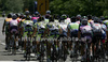 Peloton riding in first stage of Tour de Slovenie 2009 from Koper, Slovenia to Villach (Austria). The first stage was 229 km long and it was held on Thursday, 18th of June, 2009.
