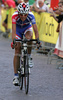 Second placed Tomaz Nose of Slovenia (Adria Mobil)  finishing in first stage of Tour de Slovenie 2009 from Koper, Slovenia to Villach (Austria). The first stage was 229 km long and it was held on Thursday, 18th of June, 2009.
