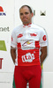 Martin Schoeffmann of Austria (Elk Haus) in white jersey as the best young cyclist (U23) in general classification at the flower ceremony of the second stage of Tour de Slovenie 2009 from Kamnik to Ljubljana (Ljubljana castle). The second stage was 143 km long and it was held on Friday, 19th of June, 2009.
