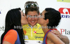 Second day in yellow jersey Jakob Fuglsang of Denmark (Team Saxo Bank) at the flower ceremony of the second stage of Tour de Slovenie 2009 from Kamnik to Ljubljana (Ljubljana castle). The second stage was 143 km long and it was held on Friday, 19th of June, 2009.
