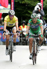 Fourth placed Jakob Fuglsang of Denmark (Team Saxo Bank) and third placed Domenico Pozzovivo of Italy (CSF Group Navigare) finishing the third stage of Tour de Slovenie 2009 from Lenart to Krvavec. The third stage was 177 km long and it was held on Sunday, 20th of June, 2009.
