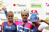Winner Simon Spilak of Slovenia (Lampre NGC) at the flower ceremony of the third stage of Tour de Slovenie 2009 from Lenart to Krvavec. The third stage was 177 km long and it was held on Sunday, 20th of June, 2009.
