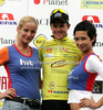 Jakob Fuglsang of Denmark (Team Saxo Bank) in yellow jersey as the best rider in general classification at the flower ceremony of the third stage of Tour de Slovenie 2009 from Lenart to Krvavec. The third stage was 177 km long and it was held on Sunday, 20th of June, 2009.
