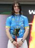 Winner and European champion Anita Molcik of Austria in category Women at the flower ceremony of the European 4X championship in Crn Trn at Ajdovscina, Slovenija. The European championship in 4X (4-cross) was held on Saturday, 27th of June, 2009 in Ajdovscina, Slovenija.

