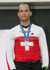 Second placed Roger Rinderknecht of Switzerland in the category Men at the flower ceremony of the European 4X championship in Crn Trn at Ajdovscina, Slovenija. The European championship in 4X (4-cross) was held on Saturday, 27th of June, 2009 in Ajdovscina, Slovenija.
