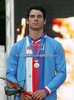 Third placed Tomas Slavik of Czech in the category Men at the flower ceremony of the European 4X championship in Crn Trn at Ajdovscina, Slovenija. The European championship in 4X (4-cross) was held on Saturday, 27th of June, 2009 in Ajdovscina, Slovenija.

