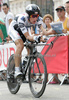 Kurt-Asle Arvesen of Norway (Team Saxo Bank) riding at the individual time trial in the first stage of Tour de France (15,5 km).  The individual time trial was held on Saturday, 4th of july in Monaco.  <br> 
