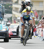 Lance Armstrong of USA (Astana) riding at the individual time trial in the first stage of Tour de France (15,5 km).  The individual time trial was held on Saturday, 4th of july in Monaco.  <br> 
