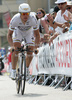 Bert Grabsch of Germany (Team Columbia High Road) riding at the individual time trial in the first stage of Tour de France (15,5 km).  The individual time trial was held on Saturday, 4th of july in Monaco.  <br> 

