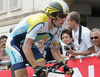 Lance Armstrong of USA (Astana) riding at the individual time trial in the first stage of Tour de France (15,5 km).  The individual time trial was held on Saturday, 4th of july in Monaco.  <br> 
