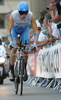 Bradley Wiggins of Great Britain (Garmin Slipstream) riding at the individual time trial in the first stage of Tour de France (15,5 km).  The individual time trial was held on Saturday, 4th of july in Monaco.  <br> 

