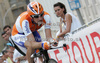 Denis Menchov of Russia (Rabobank) riding at the individual time trial in the first stage of Tour de France (15,5 km).  The individual time trial was held on Saturday, 4th of july in Monaco.  <br> 
