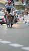 Fabian Cancellara of Switzerland (Team Saxo Bank) riding at the individual time trial in the first stage of Tour de France (15,5 km).  The individual time trial was held on Saturday, 4th of july in Monaco.  <br> 
